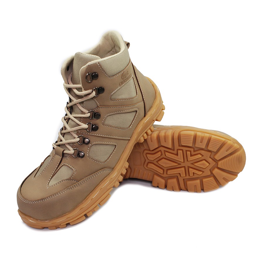 DISKON JUMBO Sepatu Boots Safety Crocodile Endure  Krem Ujungbesi Steel Toe Work Mountain Tracking