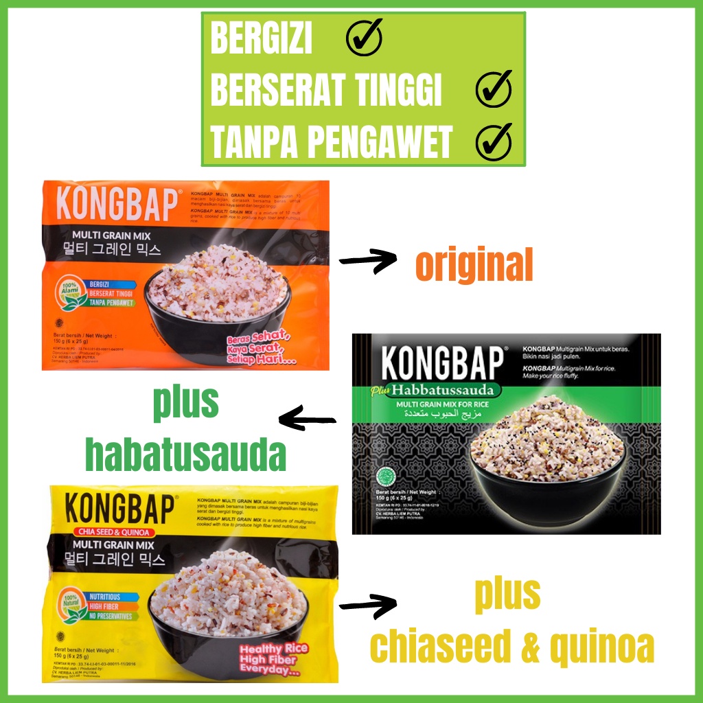 kongbap multi grain mix campuran nasi 1 sachet x25 grams