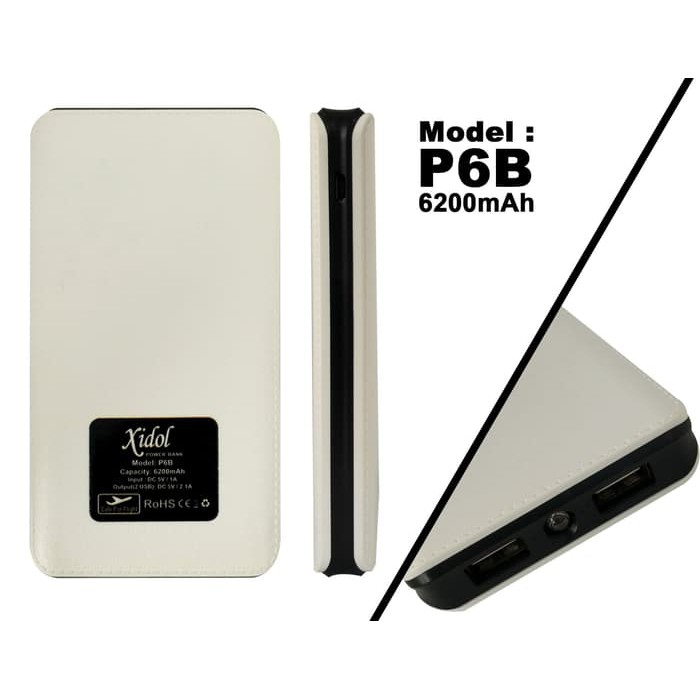 POWERBANK XIDOL POWER BANK 6200mAh P6B ORIGINAL FAST CHARGING 2A