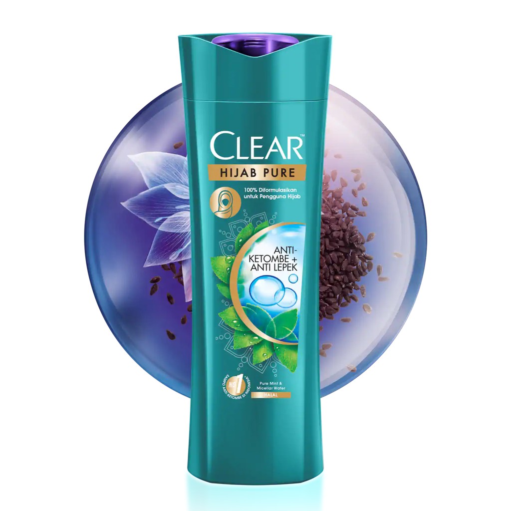 CLEAR HIJAB PURE ANTI KETOMBE ANTI LEPEK SHAMPOO COMPLETE 320ML