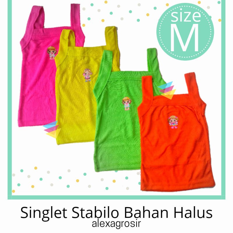 KAOS DALAM STABILO ANAK CEWEK 1 - 2 TAHUN BAHAN FULL KATUN SANGAT LEMBUT ADEM DIPAKAI SIZE S M L XL XXL