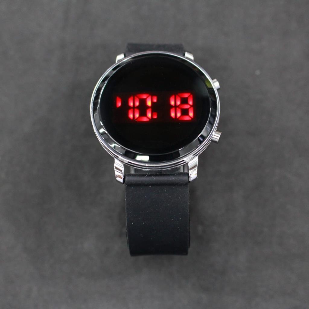 Jam Tangan LED Pria Wanita Unisex Original Bulat Rubber Strap Model Korea