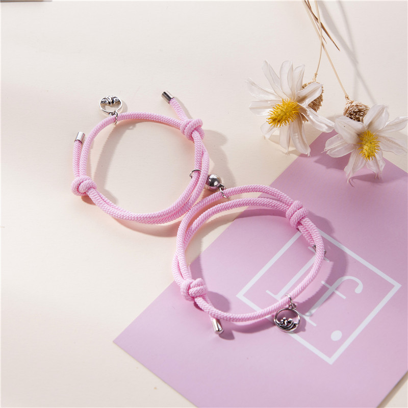 2pcs Gelang Tali Persahabatan Magnetik Untuk Pasangan