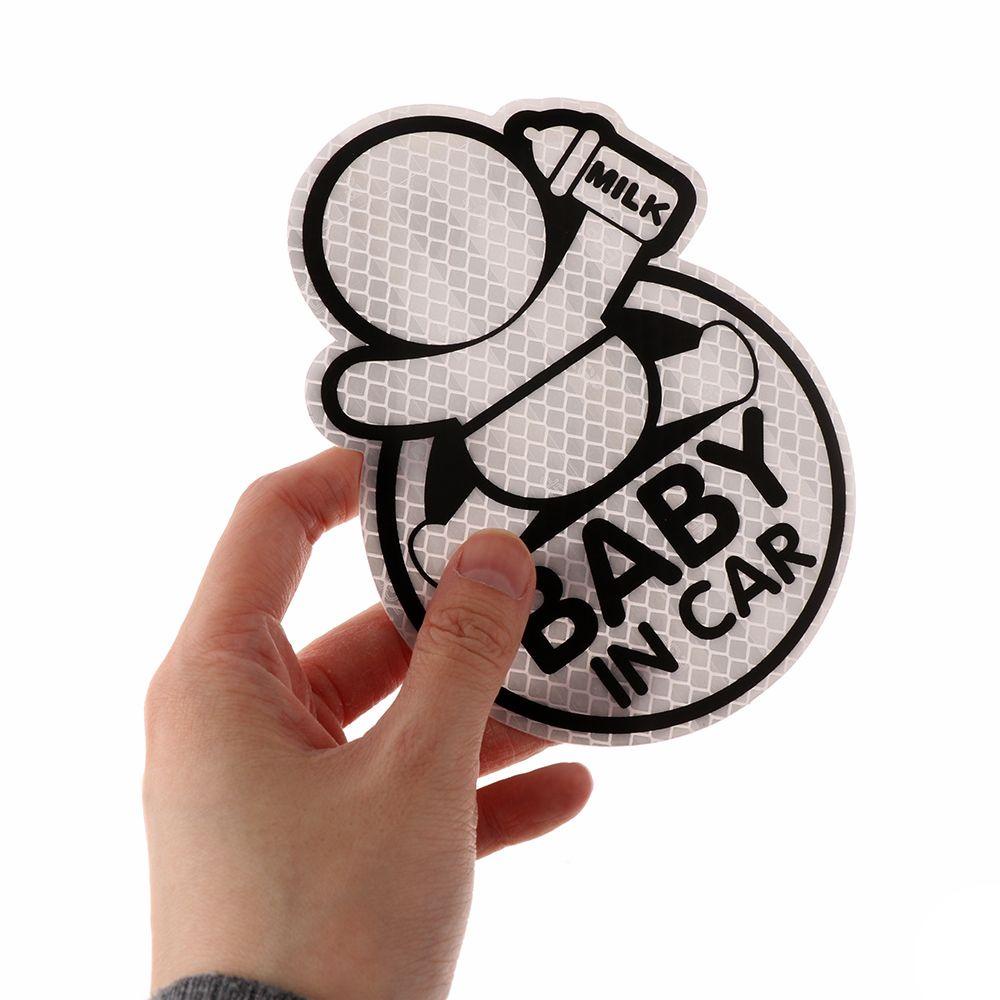 Stiker Mobil Reflektif Populer Mencegah Bumper Decor Vinyl Decal &quot;Baby In Car&quot;