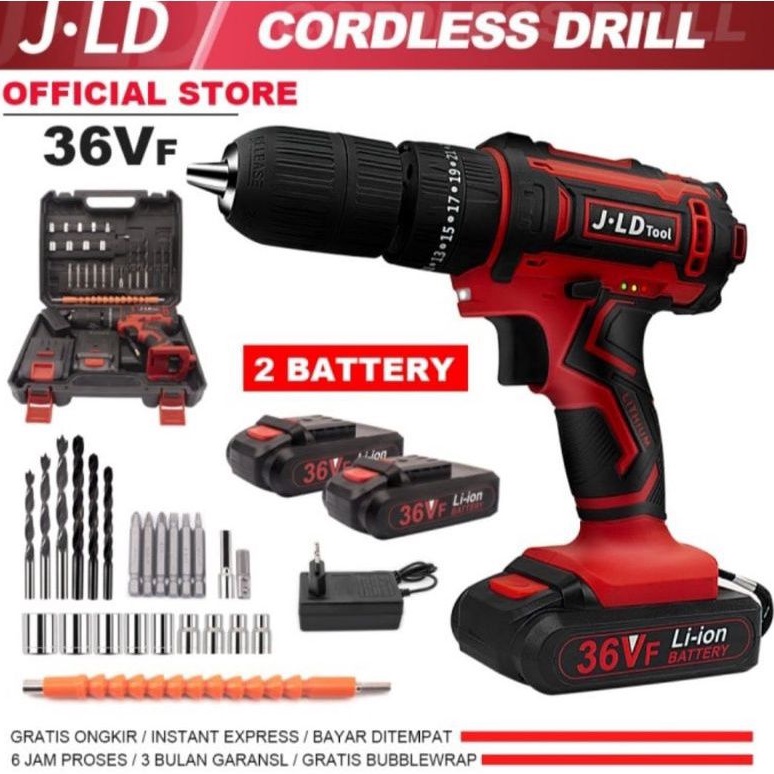 Cordless Impact Drill JLD 36V Mesin Bor Baterai JLD 36V Impact 36V