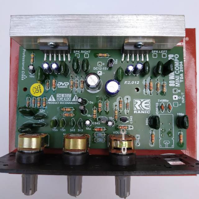 Kit Power Amplifier Speaker Aktif 12V DC TDA 2004 80W Stereo