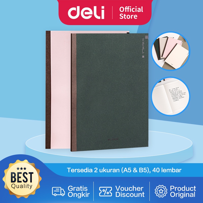 

Nusign Notebook / Buku catatan berbagai warna design retro A5 B5 40 lembar NS297 NS298