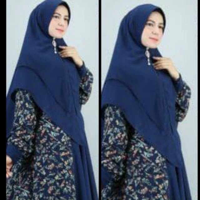 Gamis syari ceruty kmbinasi motif