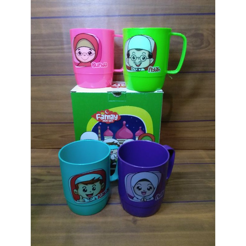 MY FAMILY MUG SET 4 PCS BIGGY GELAS SET MUG FAMILY/gelas mug