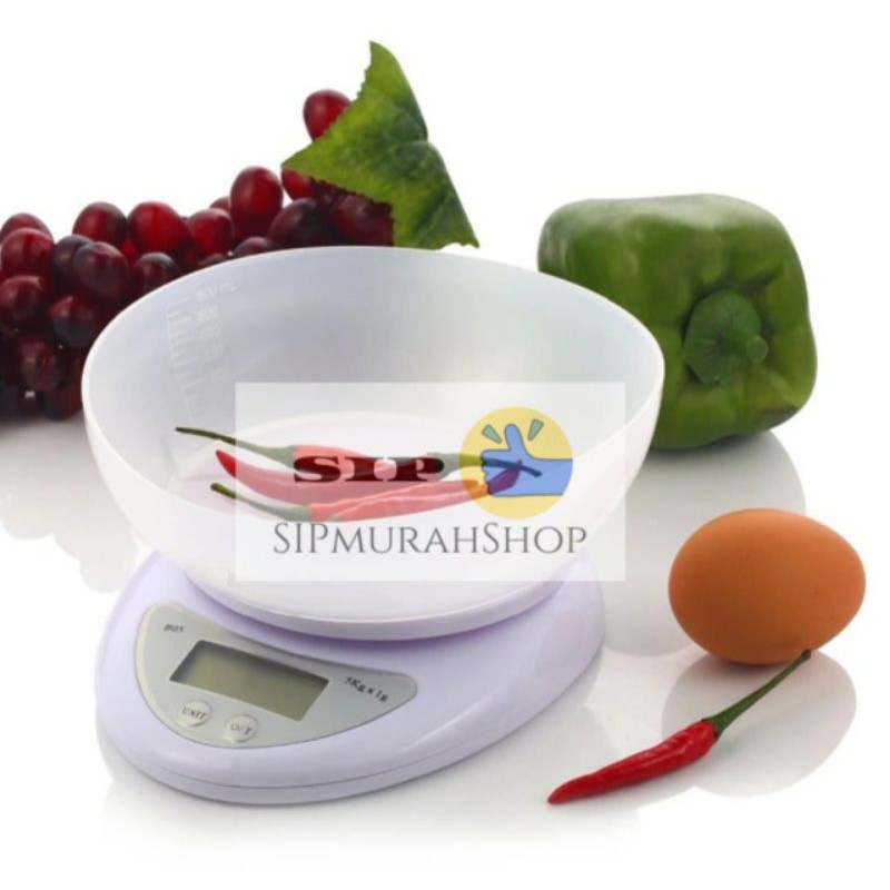 Timbangan Dapur Digital B05 Kitchen Scale Mangkok Kue 5 Kg Electronic