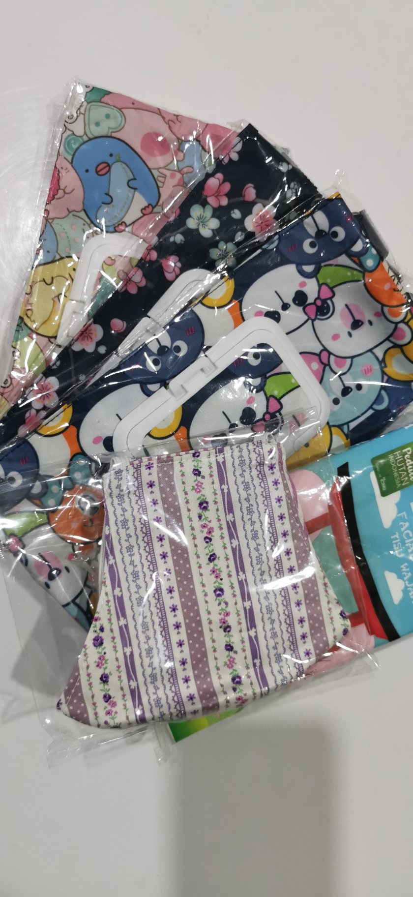 Tempat Tissue Basah Dan Kering 2in1 3in1 4in1 Panda Biru