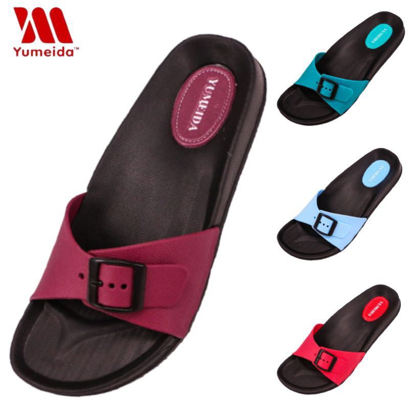 (COD) TERMURAH Sandal SLOP Wanita Gesper Hidup Simple Lentur Casual Yumeida LD 9061L 37-41