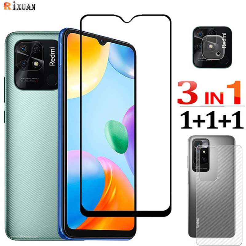 3in1 Tempered Glass Pelindung Layar Untuk Redmi 10C Note 11 Pro Note 10 Pro 9T 9A 9C Note 9 Note 8 Note 7 Poco M3 X3 NFC X3 Pro