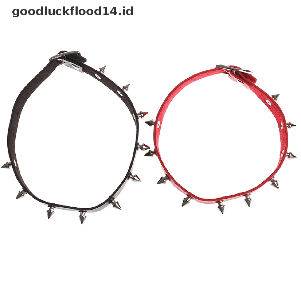 Kalung Choker Bahan Kulit Aksen Rantai Hati Gaya Punk Gothic Untuk Unisex