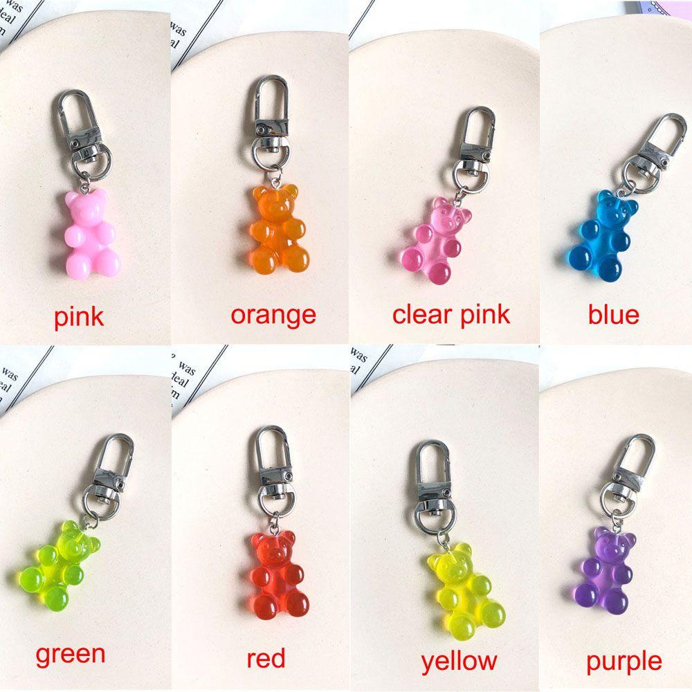 QUINTON Gantungan Kunci Pasangan Kekasih Gummy Bear Earphone Cover Teddy Charm Trinket Aksesoris Fashion