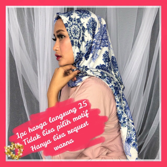 GYNDA MAXMARA RANDOM MOTIF - Segiempat maxmara square hijab jilbab grosir termurah ter best seller