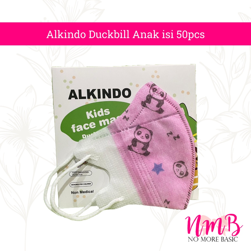 Masker 3 Ply Duckbill Anak Alkindo isi 50Pcs Masker 3ply Anak Duckbill 3D Alkindo Disposable Mask