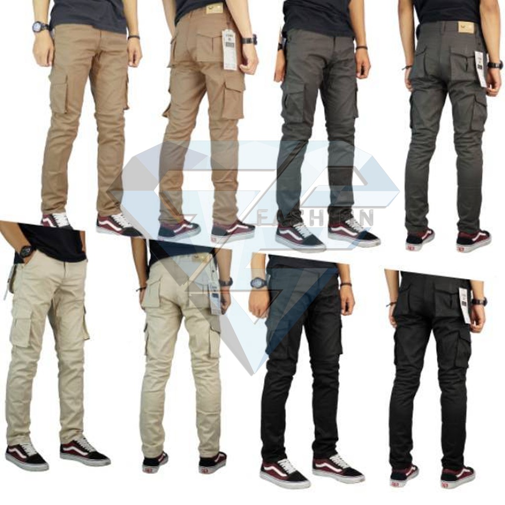 Celana Panjang Kargo Cargo Pria PDL Gunung Ukuran 27 - 38