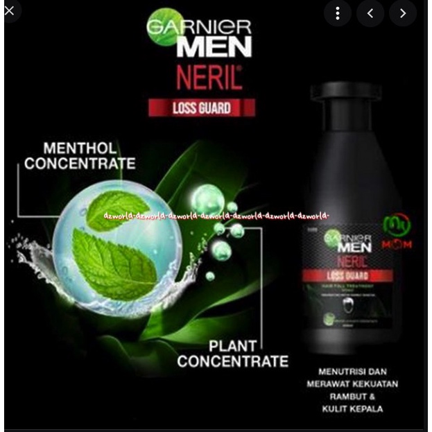 Garnier Men Neril 200ml Loss Guard Hair Fall Treatment Shampoo Membersihkan Merawat untuk Rambut Rontok