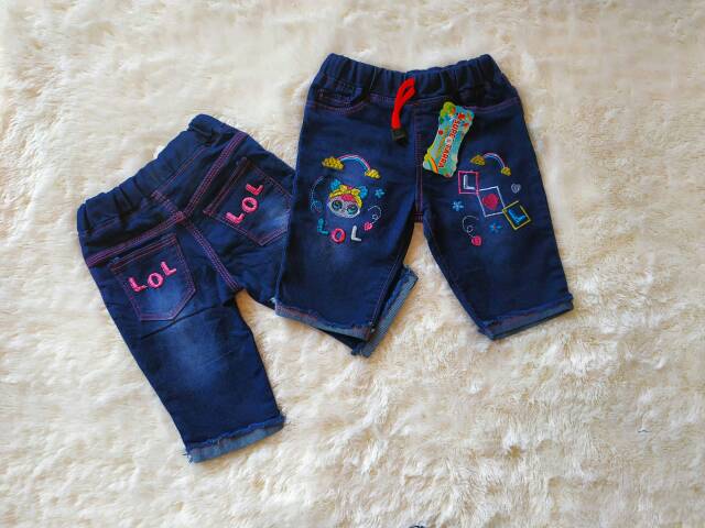 CELANA PENDEK 3/4 JEANS ANAK BORDIR MURAH