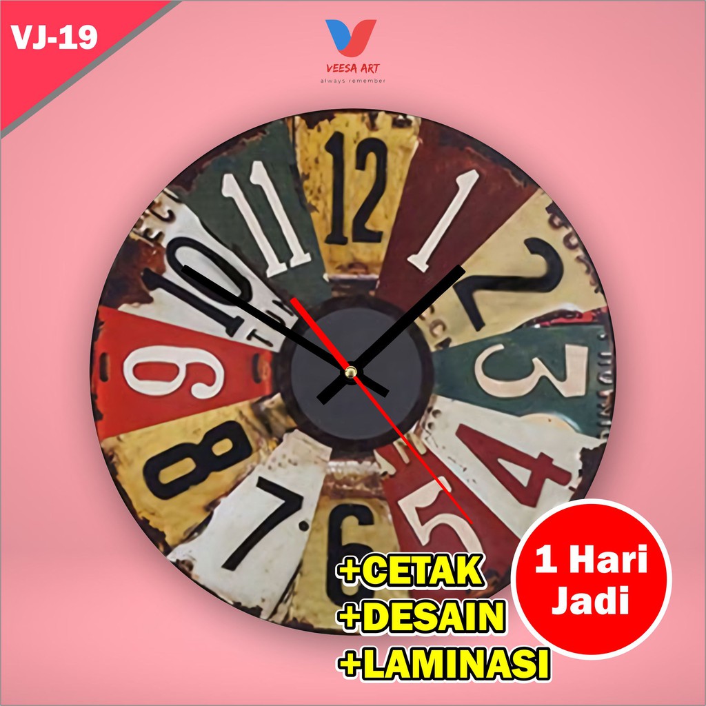 Jam dinding murah minimalis kamar ruangan vintage fintage klasik kayu pajangan dekorasi