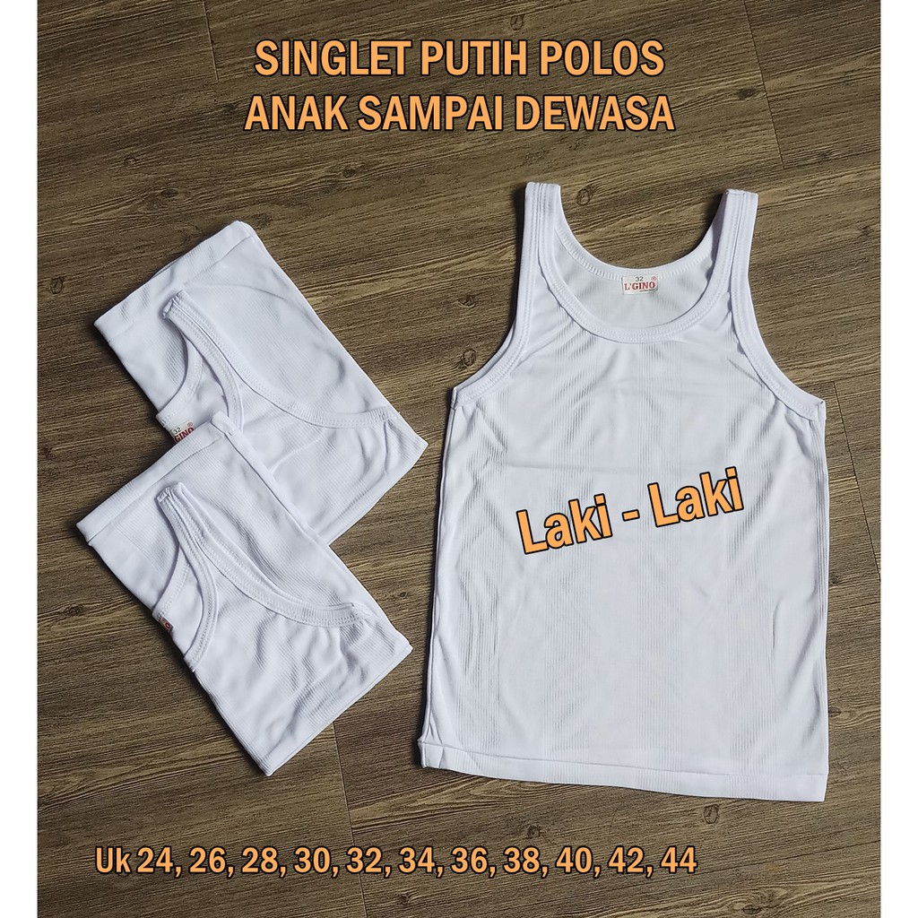 Kaos Singlet Premium Laki-Laki / Kaos Dalam Anak Sampai Dewasa Laki-Laki Putih Polos