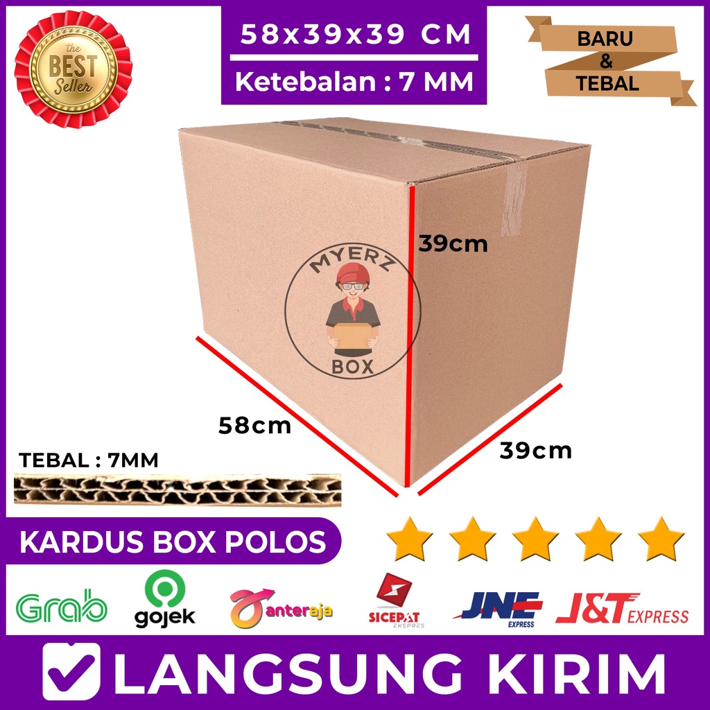 Jual Kardus Besar Jumbo Karton Box Polos 58 X 39 X 39 Double Wall ...