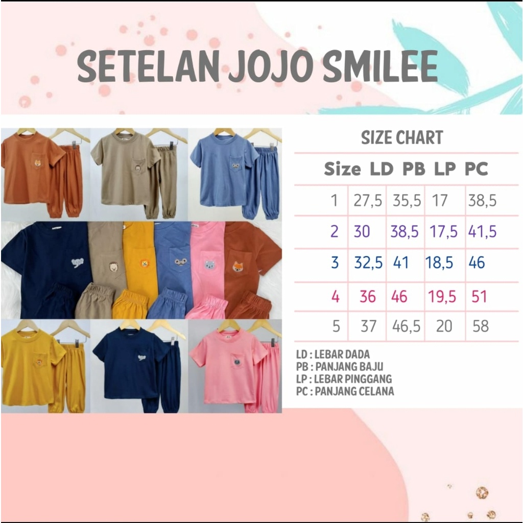 SET JOJO NAVY BY SMILEE 1-5 Tahun Setelan Unisex Setelan Anak Lakilaki Setelan Anak Perempuan