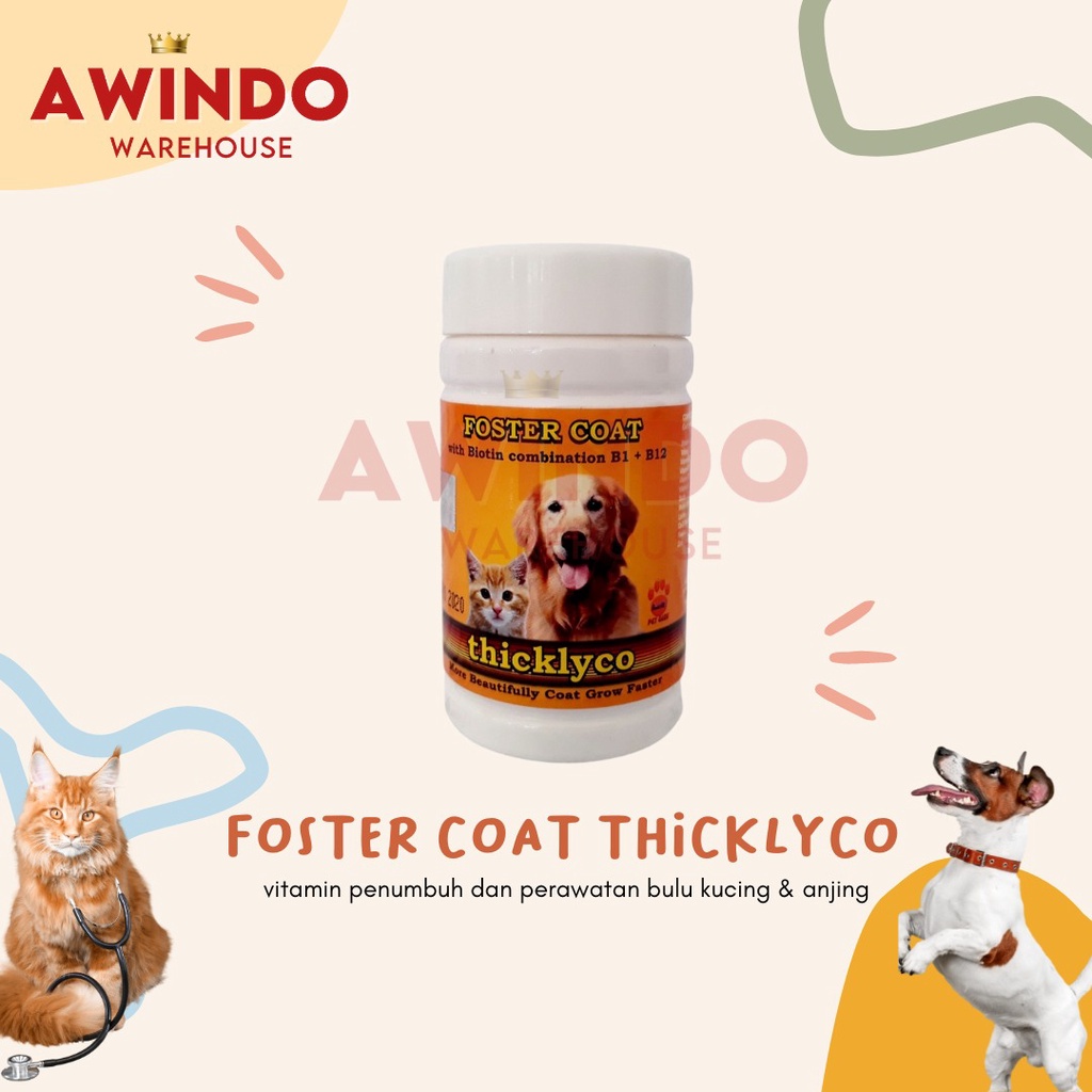 FOSTER COAT THICKYLYCO - Obat Vitamin Penumbuh Bulu Kucing Anjing