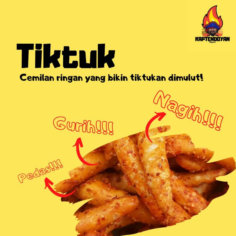 

Tiktuk pedas dan original gurih 250 gram