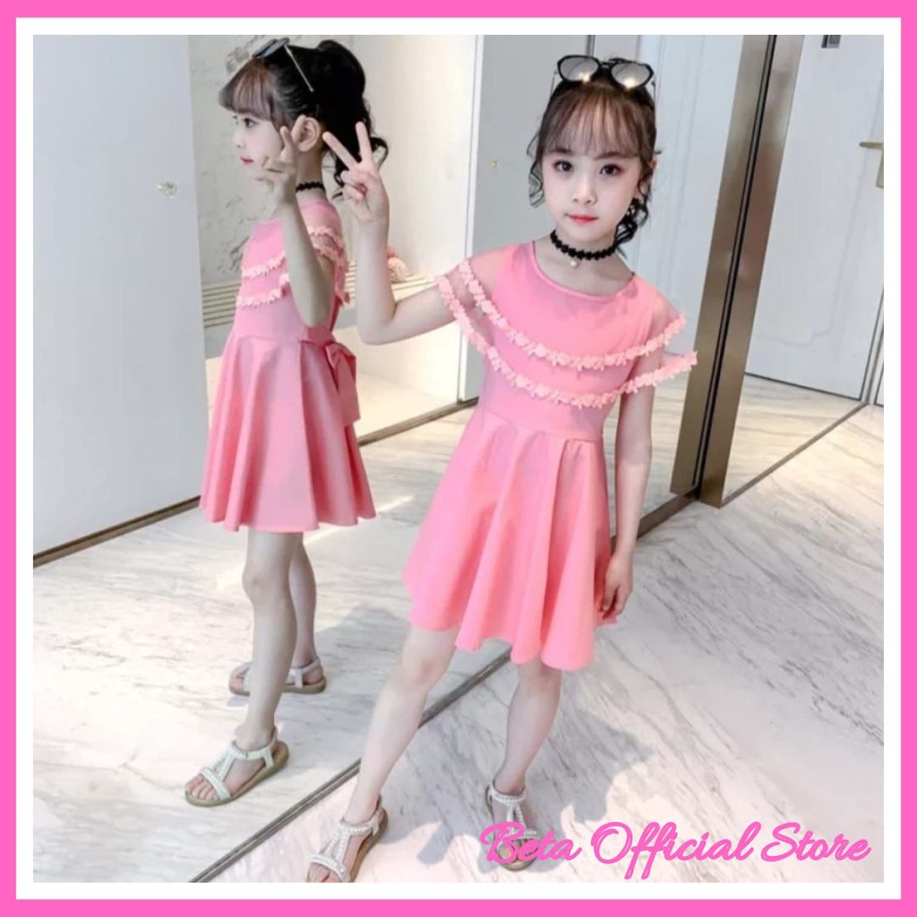 Baju Dress Pesta Natal Anak Perempuan Usia 5 6 7 8 Tahun Modern Simpel Mewah Elegan Trendy Murah Mod