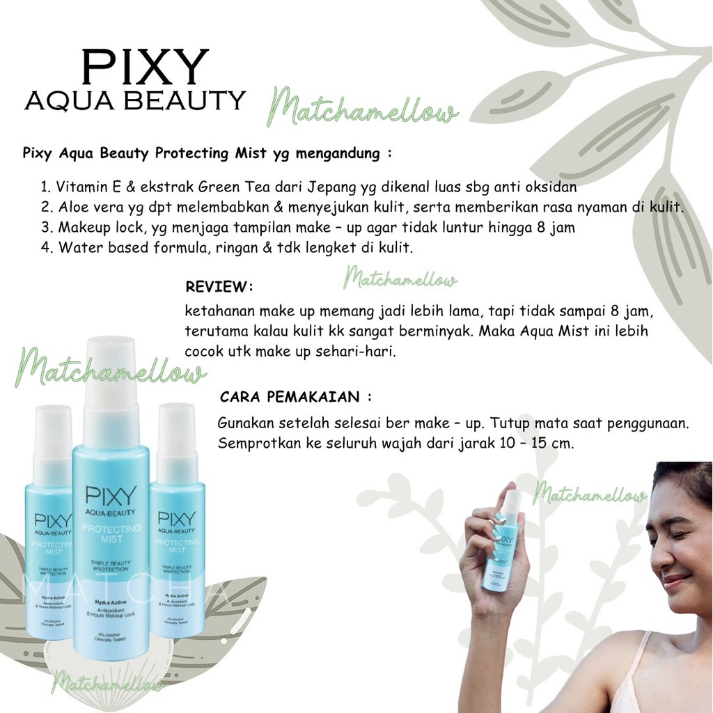 ❄️MATCHA❄️ PIXY CLEANSER MAKE UP PROTECTING MIST - MICELLAR WATER PEMBERSIH MUKA ORIGINAL