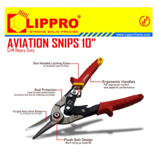 Gunting Baja Ringan Seng10inch Aviation snip Lippro ORI