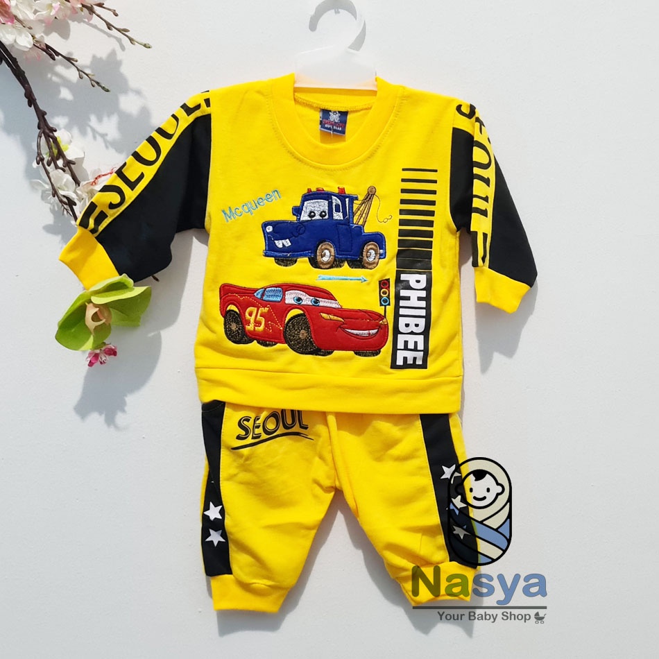 [SL-002] Setelan Baju Anak / celana jogger motif / baju anak KEREN (0-3 bulan)