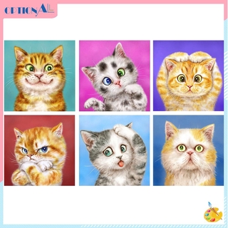 Lukisan Diamond 5d Gambar Binatang Kucing Lucu Untuk Hiasan 