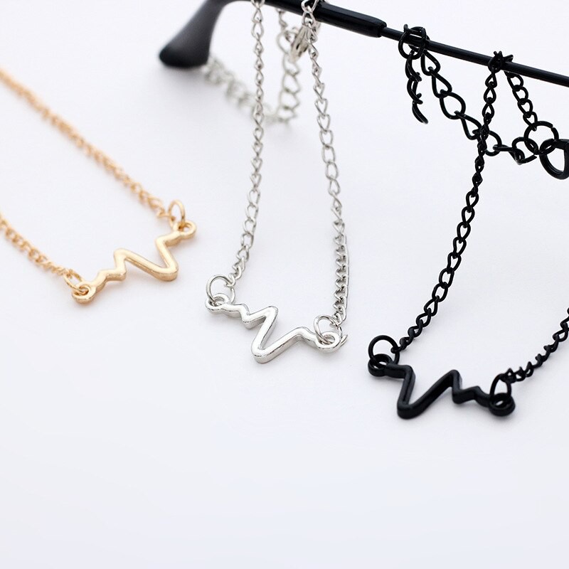 Gelang Rantai Unisex Couple Charm Electrocardiogram Fashion Korea Aksesoris Fashion 4.8