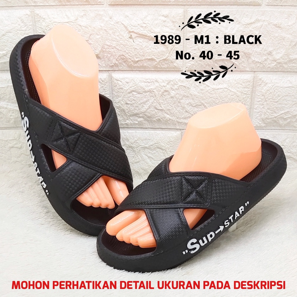 BALANCE 1989 M1 SANDAL PRIA SLOP SILANG ORIGINAL SENDAL JELLY LENTUR ANTI SLIP EMPUK KUALITAS TERJAMIN