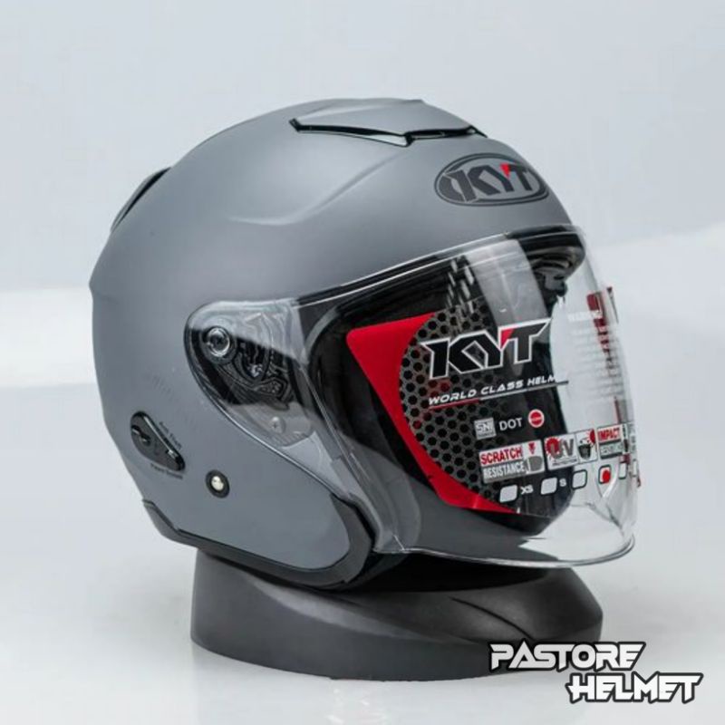 Helm KYT Kyoto R Solid Ashphal Grey Gorilla / KYT Kyoto Asphalt / KYT Kyoto Gorilla Grey