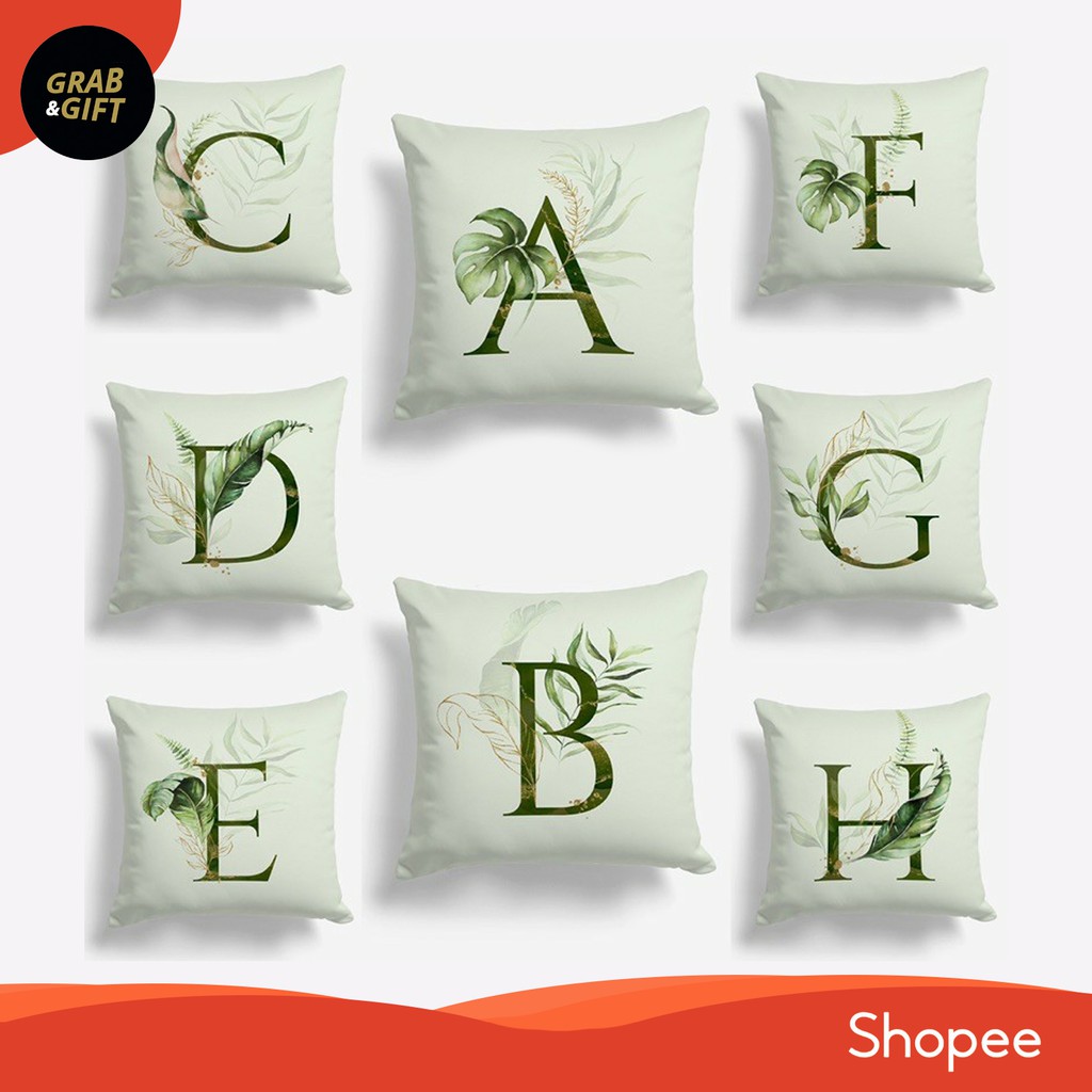 Bantal Sofa Alphabet Inisial Huruf 40x40 cm