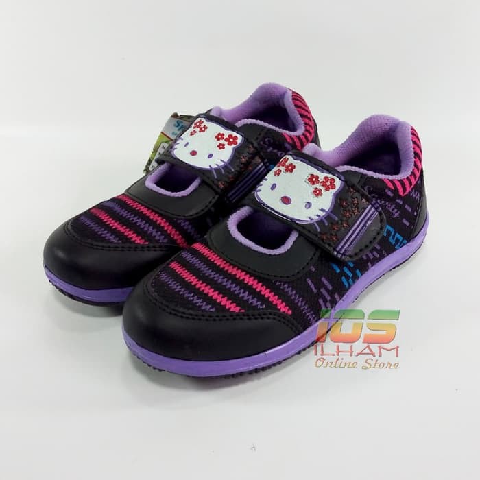 Sporty Hello Kitty LB/BR Sepatu Anak Perempuan Size 26-35 Hitam Ungu