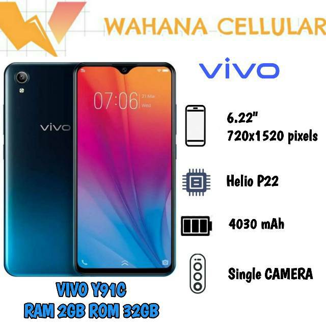 Jual HP VIVO Y91C 2/32 GB - FIFO Y91 C 2019 RAM 2GB INTERNAL 32GB