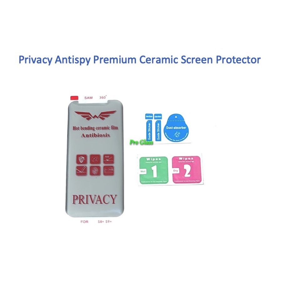 Samsung S8 / S8 Plus / S9 / S9 Plus Privacy Antispy Ceramic Screen Protector