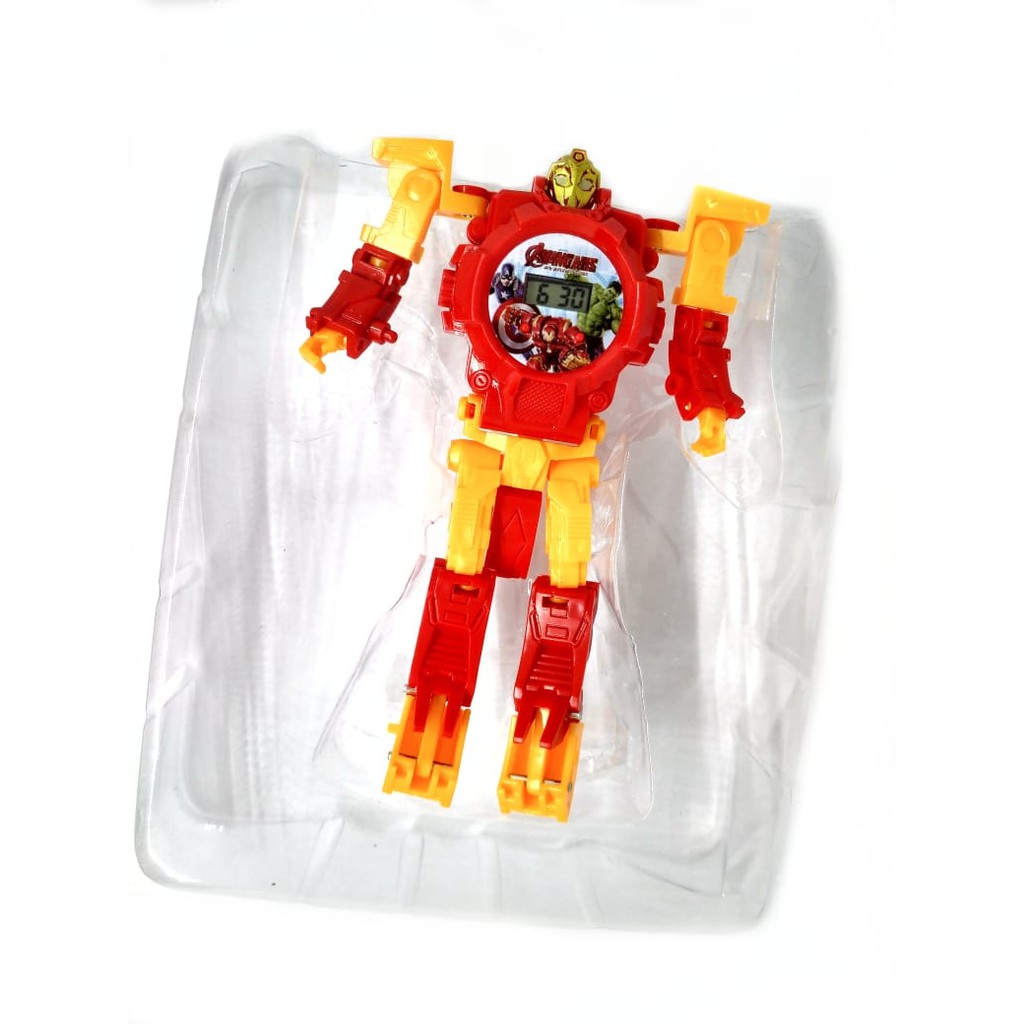 Terlaris JAM TANGAN ANAK LAKI LAKI ROBOT AVENGERS IRONMAN DIGITAL MURAH Limited!