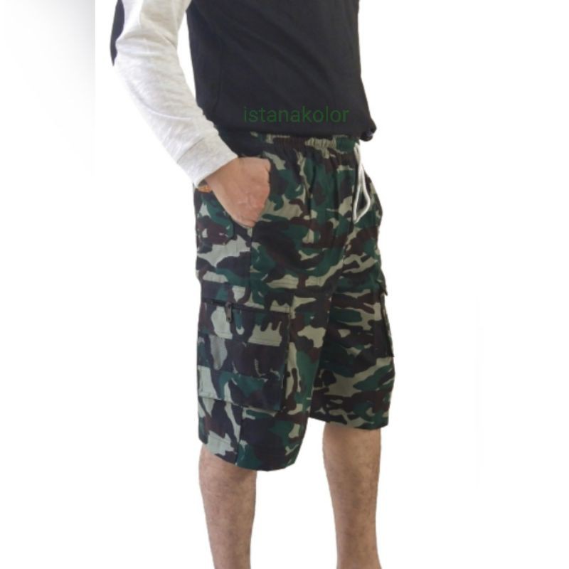Celana Pendek Pria Dewasa Cargo Loreng Army