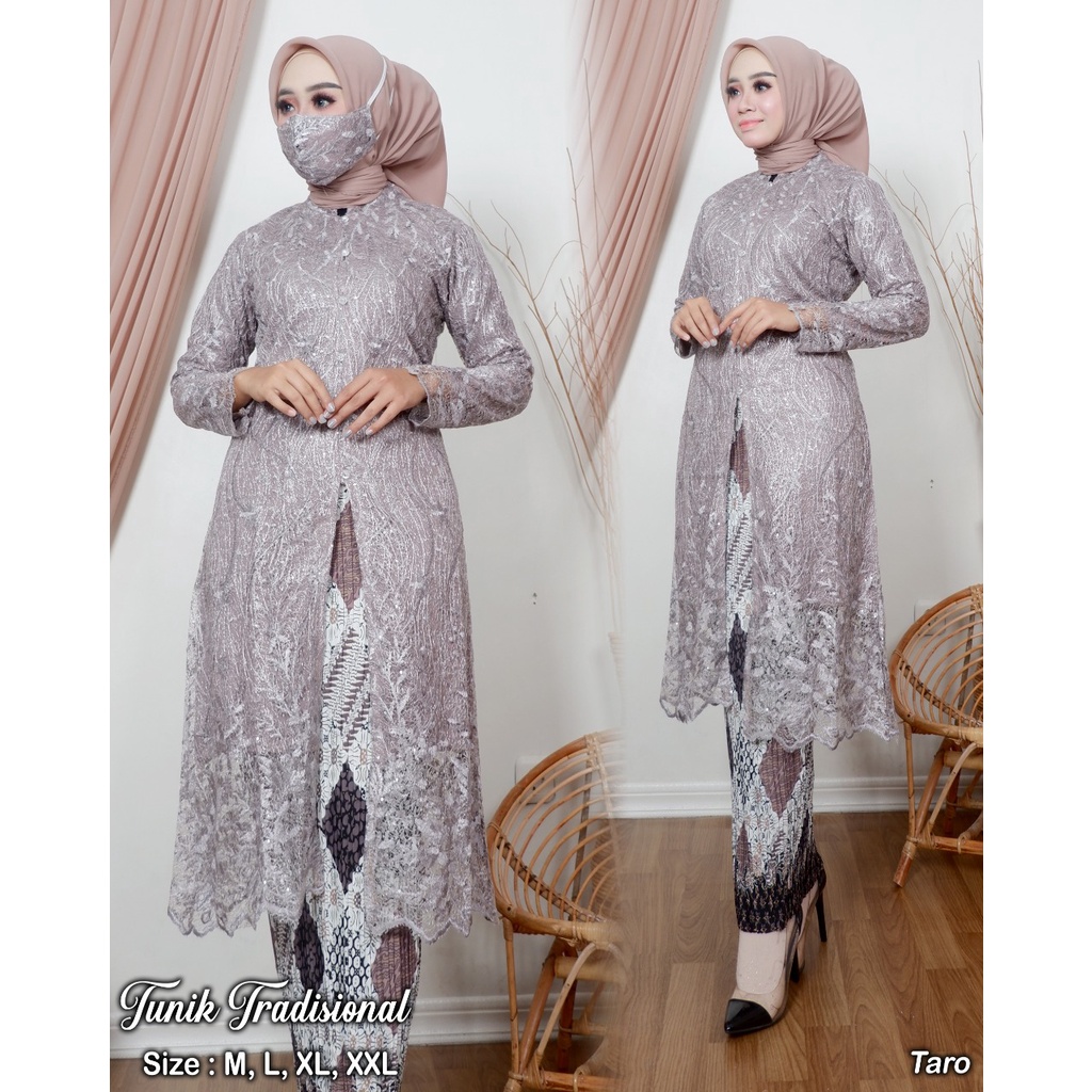 Permata Olshop / Kebaya Tunik Tradisional AD / Tunik Kebaya / Baju Lamaran Modern / Kebaya Busui