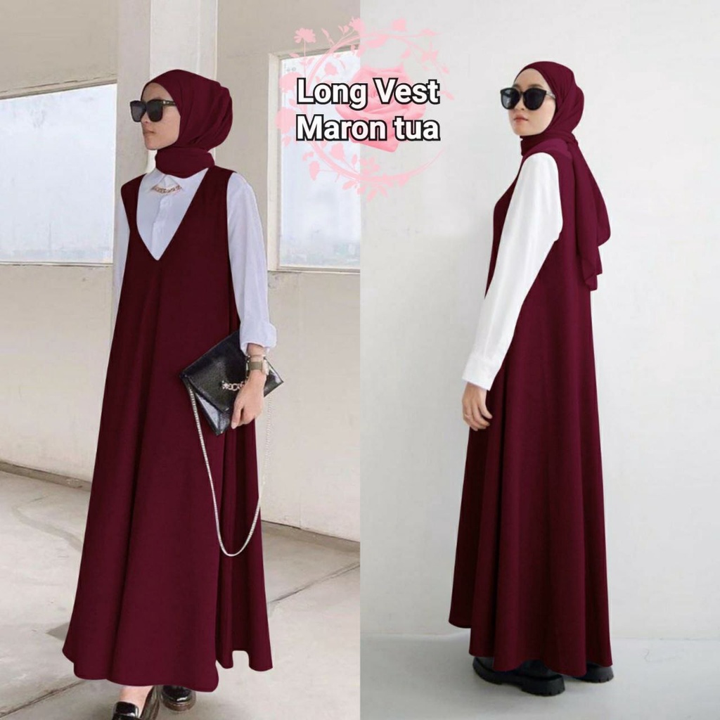 LONG VEST MODIS DRESS FASHION WANITA / LENGAN PANJANG / PAKAIAN PESTA TERLARIS TERBARU