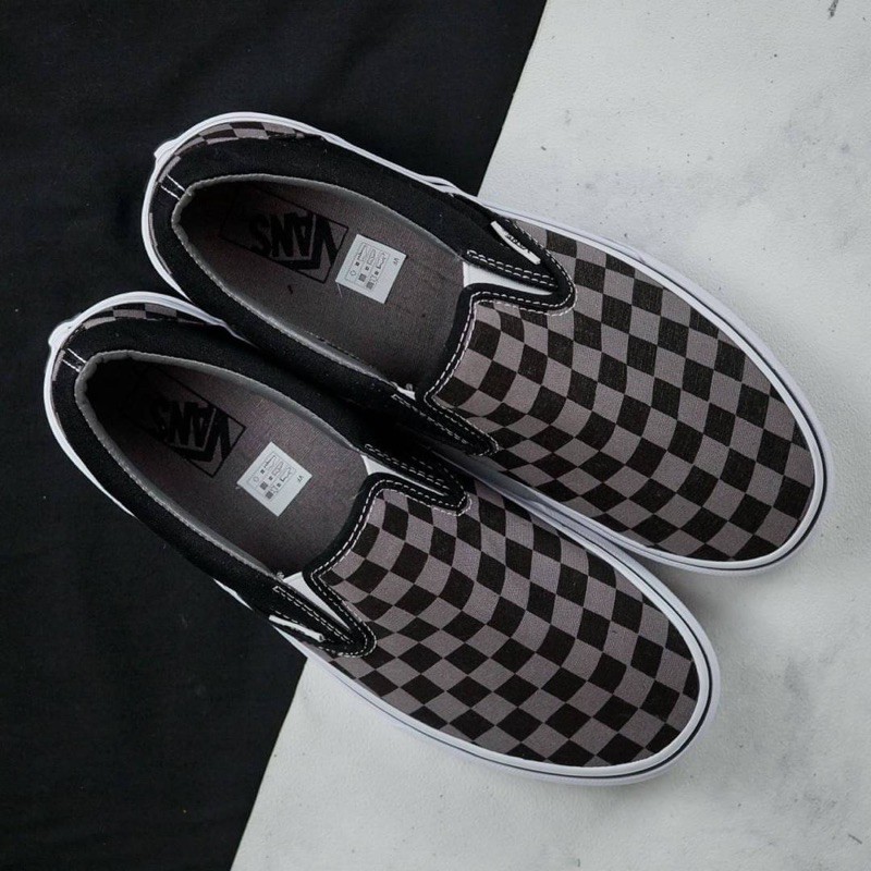 Vans Slipon Checkerboard Pewter BNIB Original Resmi PT Navya