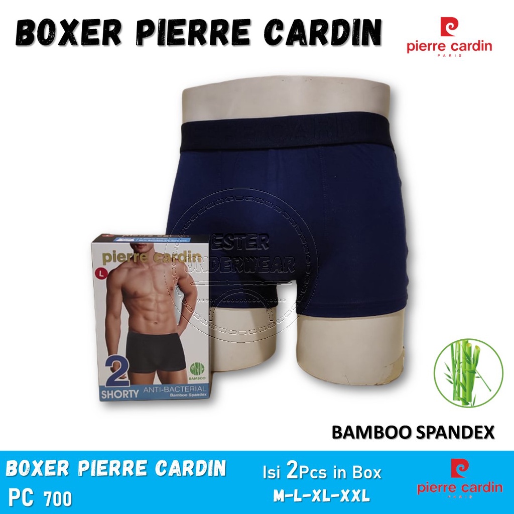 PIERRE CARDIN Celana Boxer Pria PC 700 isi-2Pcs In Box Bamboo Spandex