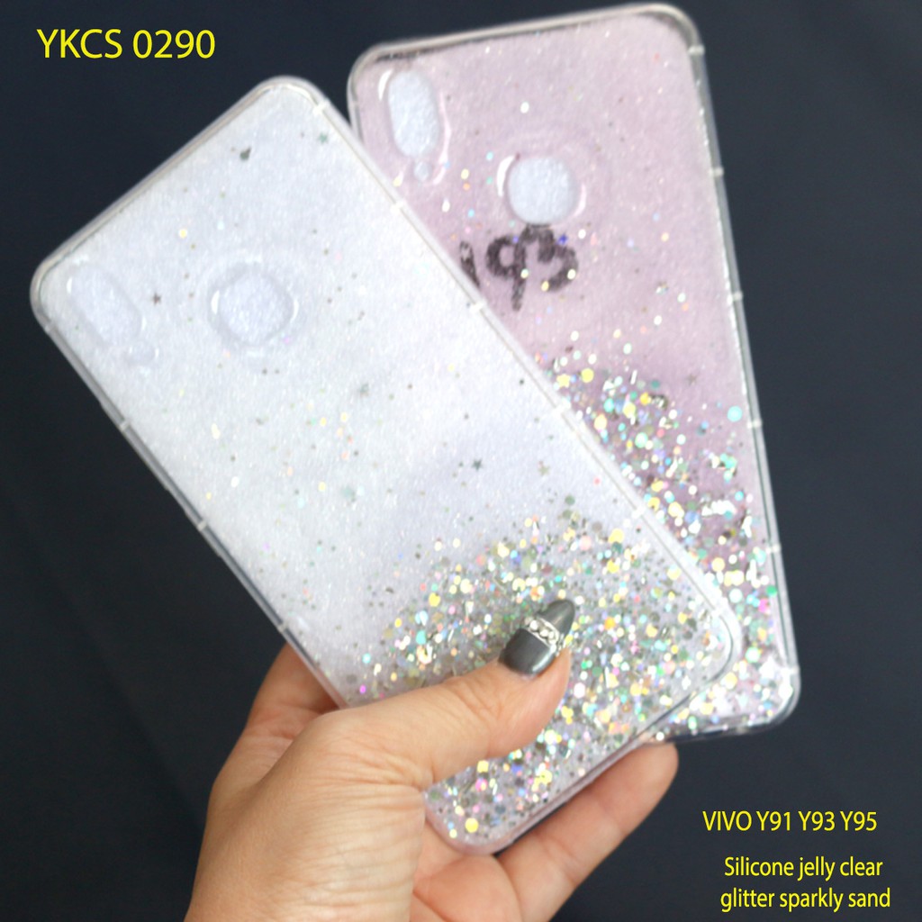 YKCS 0299 Vivo Y91C Y91 Y93 Y95 silicone glitter Y91C vivoY91 vivoY93 vivoY95 case back jelly clear