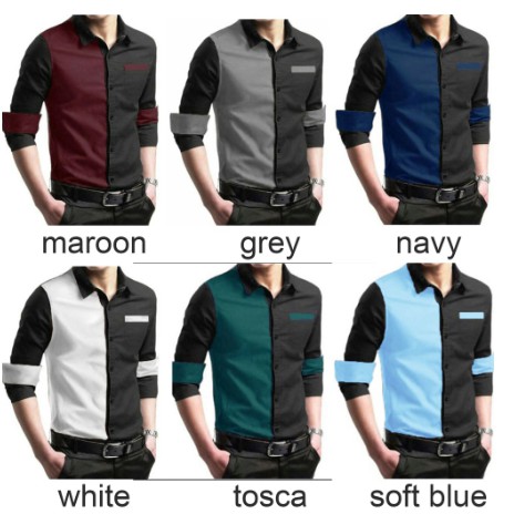 KEMEJAPRIA HEM ALISAN KEMEJACOWOK PRIA KASUAL POLOS H27M6 BAJU KEMEJA POLOS NAVY BIRU DONGKER PRI